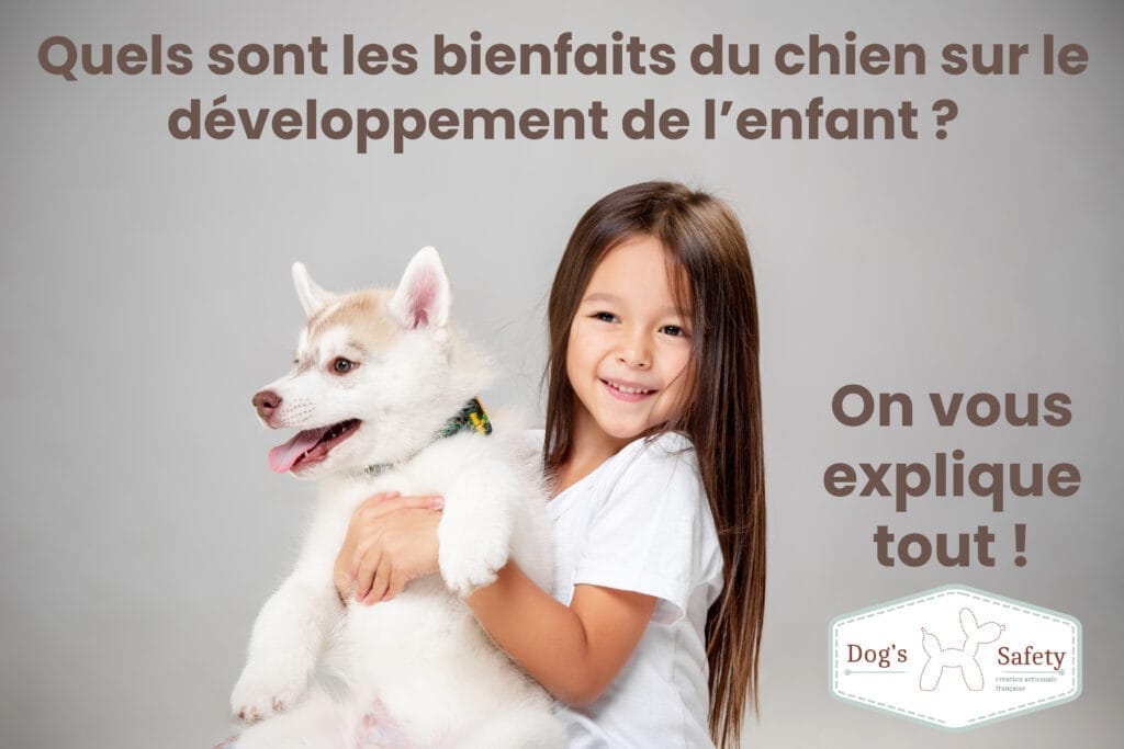 Quels sont les bienfaits du chien sur le développement de l’enfant ? Portrait d'une petite fille joyeuse s'amusant avec un chiot husky sibérien