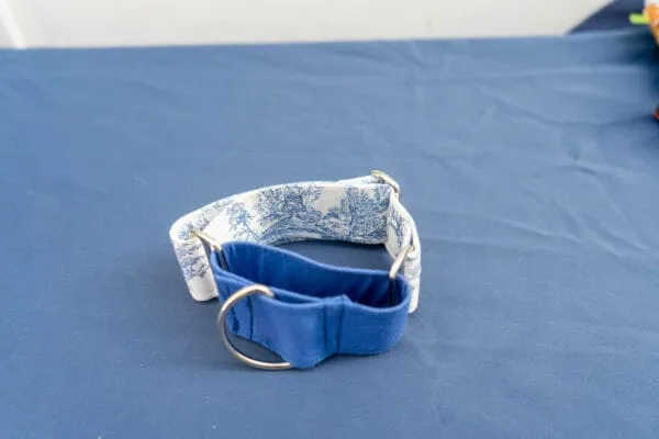 Collier martingale toile de Jouy Pour chien lévrier ou autres races collier coulissant anti fugue