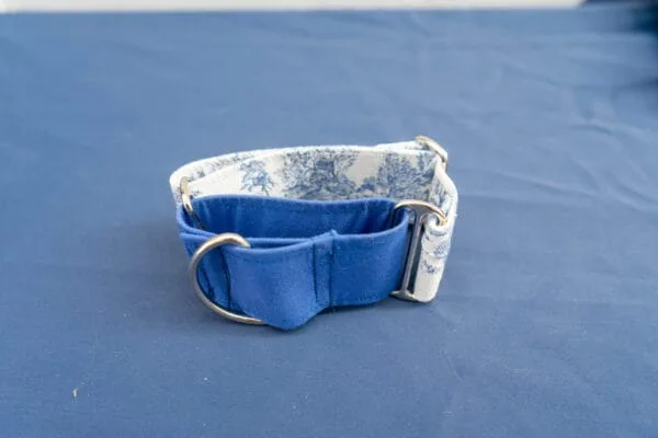 Collier martingale toile de Jouy Pour chien lévrier ou autres races collier coulissant anti fugue