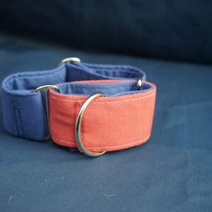 Collier Martingale Rose & Bleu par devant