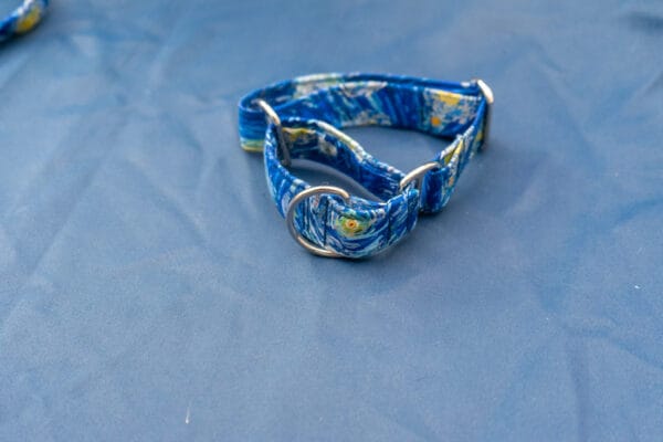 Collier Martingale levrier espagnol Nuit étoilée 3 cm vue dessus