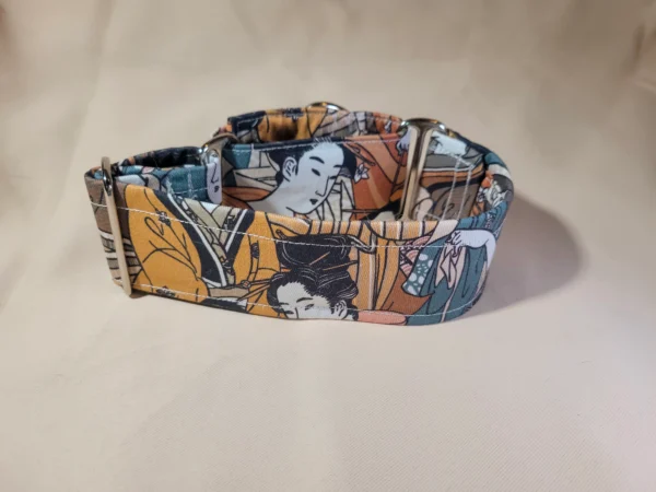 collier chien martingale japon dog's safety en 5 cm ou 50 mm modele GEISHA vue de dos_11zon