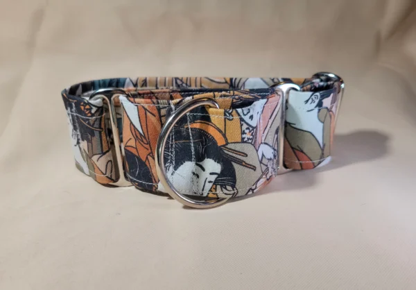 collier chien martingale japon dog's safety en 5 cm ou 50 mm modele GEISHA vue de face bis_11zon