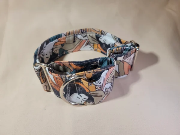 collier chien martingale japon dog's safety en 5 cm ou 50 mm modele GEISHA vue de trois quart_11zon